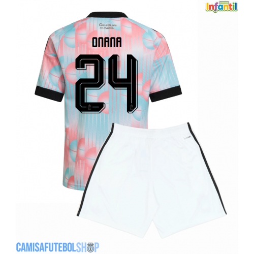 Camisa de time de futebol Bélgica Amadou Onana #24 Replicas 2º Equipamento Infantil Mundo 2026 Manga Curta (+ Calças curtas)
